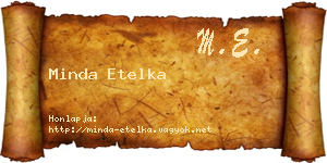 Minda Etelka névjegykártya